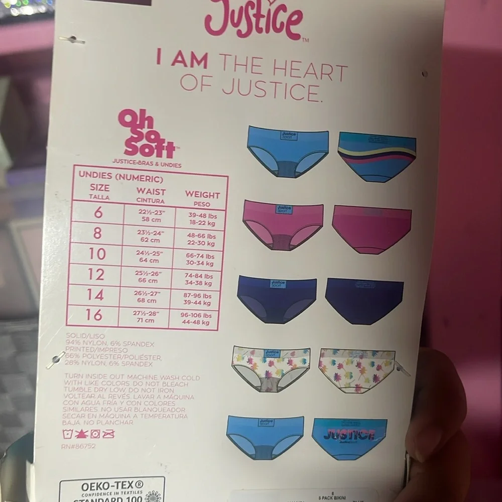 Justice Vibrant Seamless Undies 5-Pack
